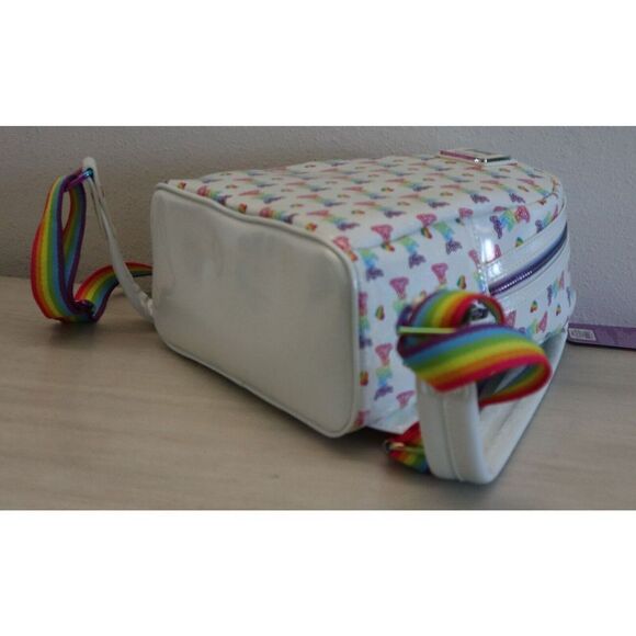 Loungefly Lisa Frank Logo Heart Detachable Rainbow Bag Mini Backpack - Picture 11 of 16